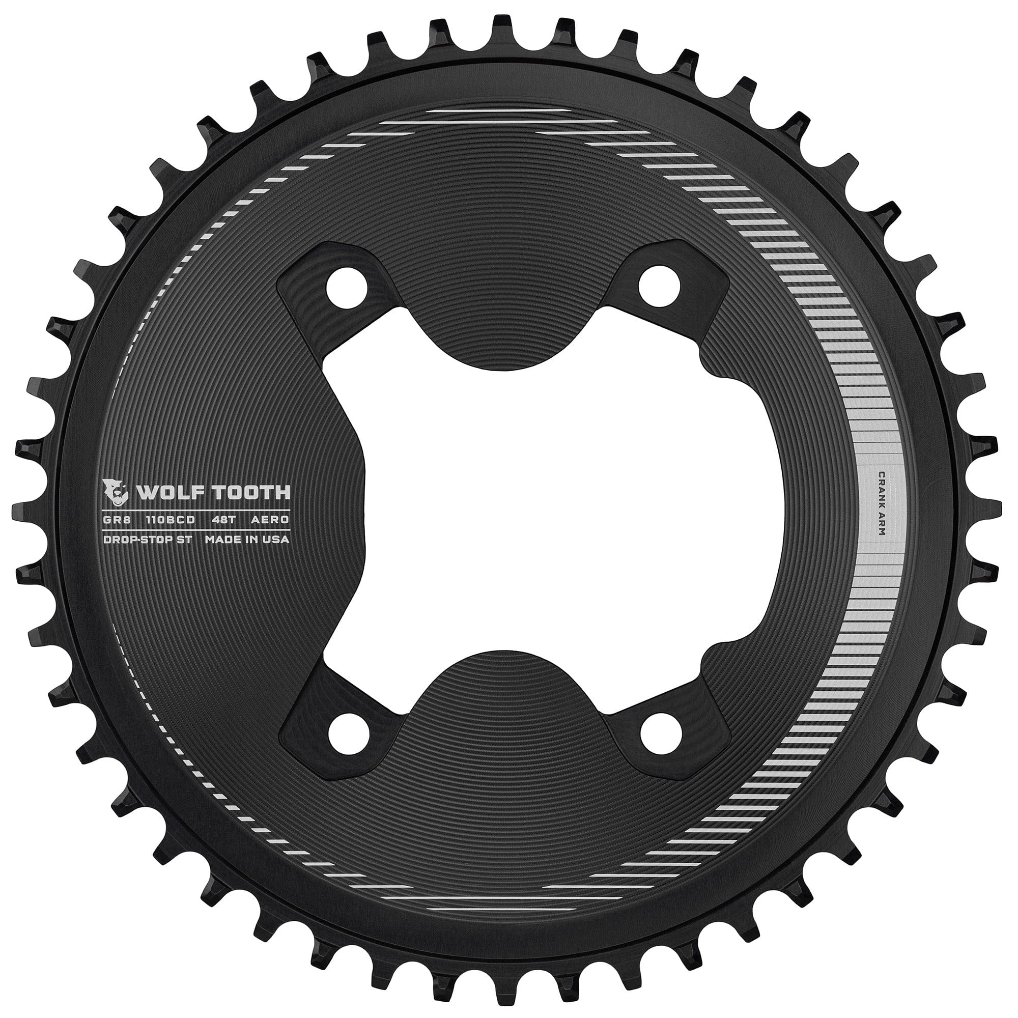 Aero 110 BCD Asymmetric 4-Bolt Chainrings for Shimano GRX 800