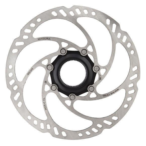 Magura MDR-C CL Disc Brake Rotor - 180mm Center Lock w/Lock Ring Thru Axle eBike Optimized Silver