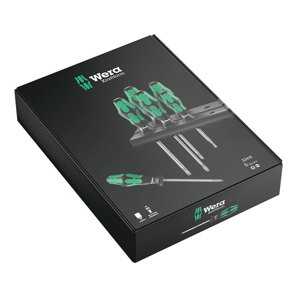 Wera 334/6 Rack Screwdriver Set - Kraftform Plus Lasertip and Rack