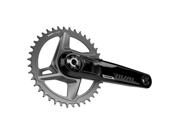 SRAM Rival 1 AXS Wide Crankset - 170mm 12-Speed 40t 8-Bolt Direct Mount DUB Spindle Interface BLK D1