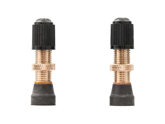 Stans Tubeless Universal Valve Stems - Brass Regular Schrader Pair