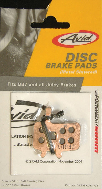 Avid Disc Brake Pads - Sintered Compound Steel Backed Powerful For Juicy BB7