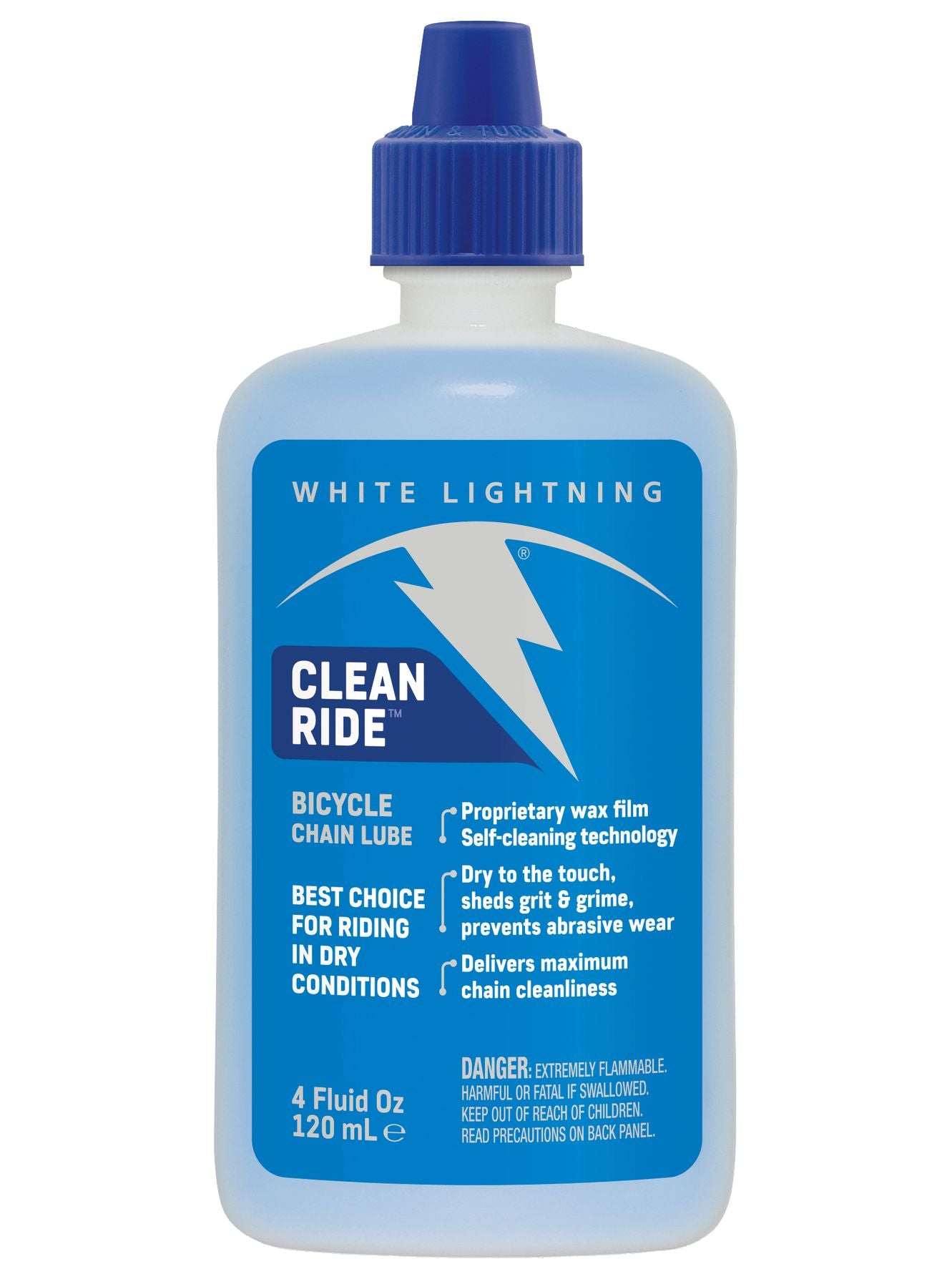 White Lightning Clean Ride Bike Chain Wax Lube - 4oz Drip