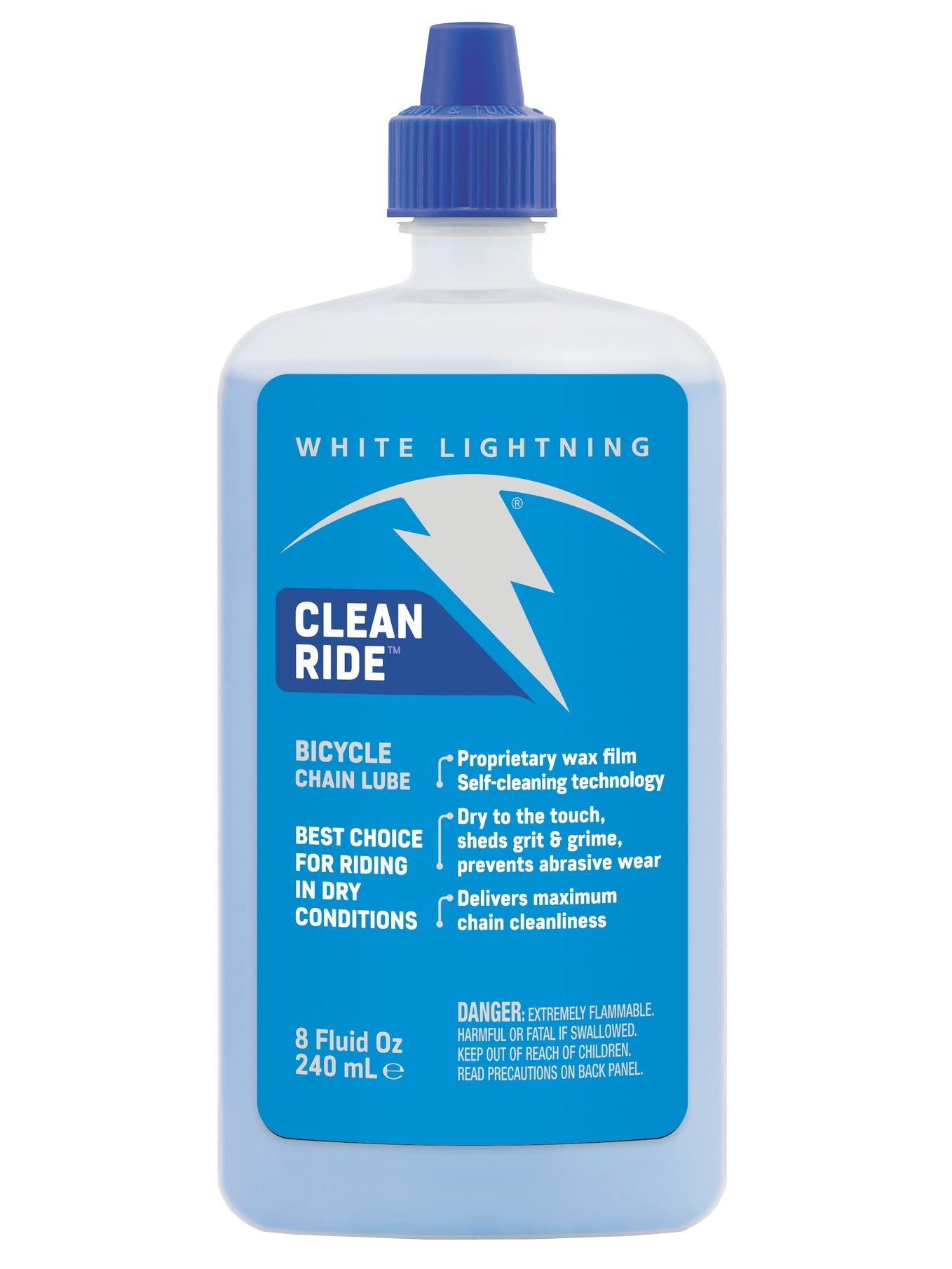 White Lightning Clean Ride Bike Chain Wax Lube - 8oz Drip