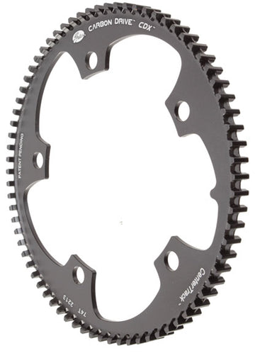 Gates Carbon Drive CDX CenterTrack Front Belt Drive Ring - 74t 5-Bolt 130mm BCD BLK For Tandems