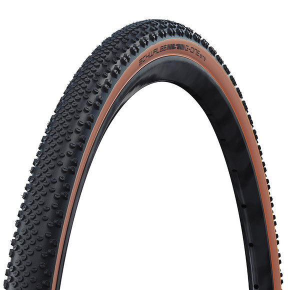 Schwalbe G-One Bite Tire - 700 x 38 Tubeless Folding BLK/Bronze Performance Line Race Guard Addix