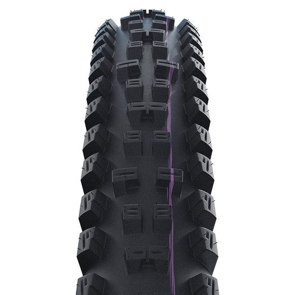 Schwalbe Tacky Chan Tire - 29 x 2.40 Tubeless Folding BLK Evolution Line Super Downhill Addix Ultra Soft E-50