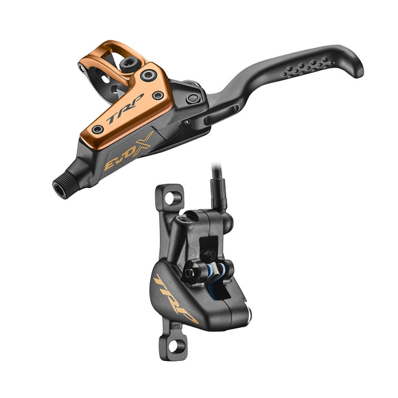 TRP EVO X HD-M9020 Disc Brake Lever - Right/Front Rear 1900mm Hose Post Mount 2-Piston Gold