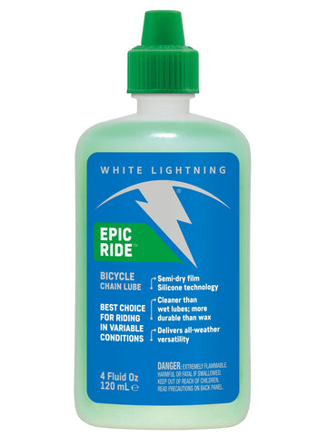 White Lightning Epic Ride Bike Chain Lube - 4 fl oz Drip