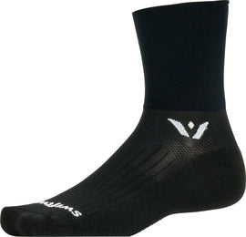 Swiftwick Aspire Quarter Crew Socks - 4" Black Small
