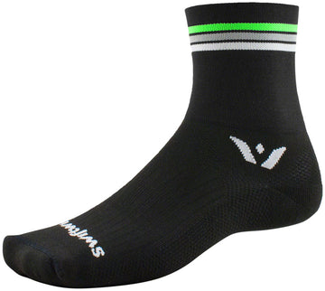 Swiftwick Aspire Four Socks - 4" Black Stripe Small