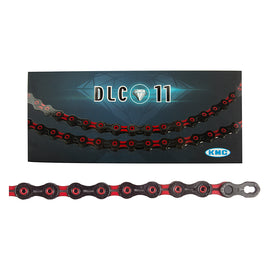 KMC DLC 11 Chain - 11-Speed 118 Links Black/Red