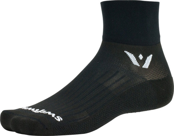 Swiftwick Aspire Quarter Crew Socks - 2" Black Large
