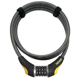 OnGuard Akita Resettable Combo Cable Lock: 6' x 10mm Gray/Black/Yellow