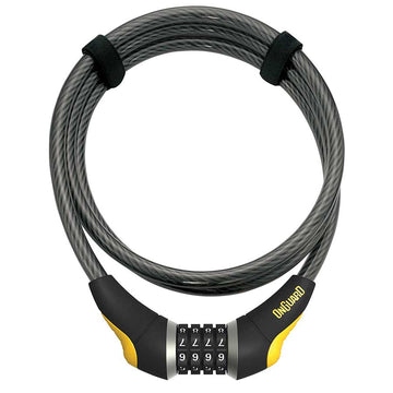 OnGuard Akita Resettable Combo Cable Lock: 6' x 10mm Gray/Black/Yellow