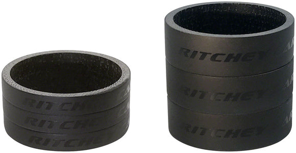 Ritchey WCS Headset Stack Spacer - 1-1/8" 3x5mm 3x10mm Carbon Matte BLK