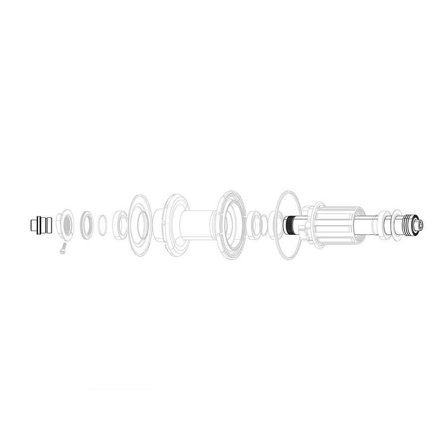 Zipp 188v6 Rear axle assembly 2013+ SRAM/Shimano Freehub 11.2100.096.000