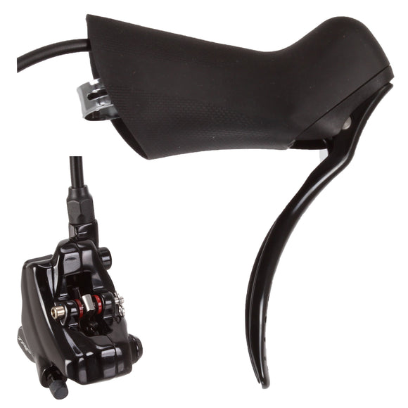 TRP Hylex RS Disc Brake and Lever - Rear Hydraulic 2-Piston Flat Mount Black