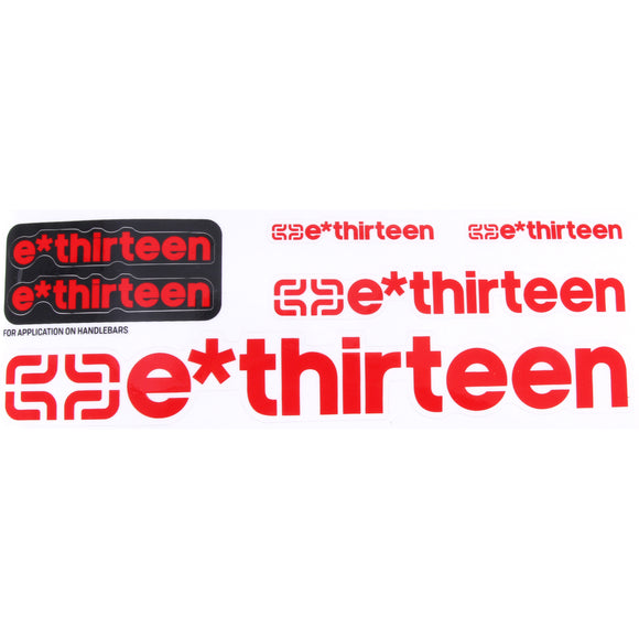 E*thirteen Race Handlebar Decal Set All'Round Red  