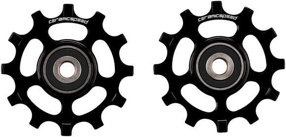 CeramicSpeed Pulley Wheels SRAM AXS Road 12-Speed - 12 Tooth Coated Races Alloy BLK