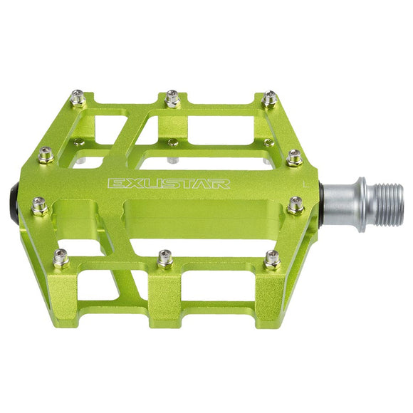 Exustar E-PB525 Platform Pedals Body: Aluminum Spindle: Cr-Mo 9/16'' Green