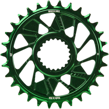 Wheels Manufacturing Direct Mount Chainring - 30t Shimano Direct Mount 1.5mm Outboard Offset HG+ Chain Compatible Green
