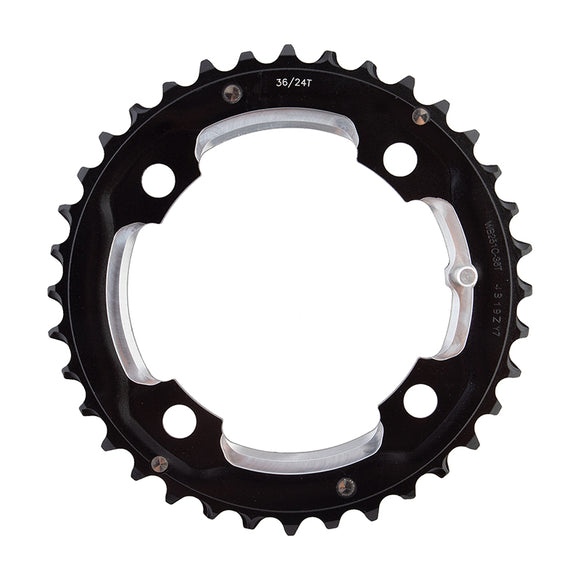 Full Speed Ahead MTB Pro Double Chainring - 36t 104 BCD 4-Bolt Aluminum D10 BLK