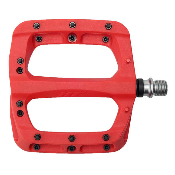 HT Components PA03A Nano P Platform Pedals Body: Nylon Spindle: Cr-Mo 9/16'' Red Pair