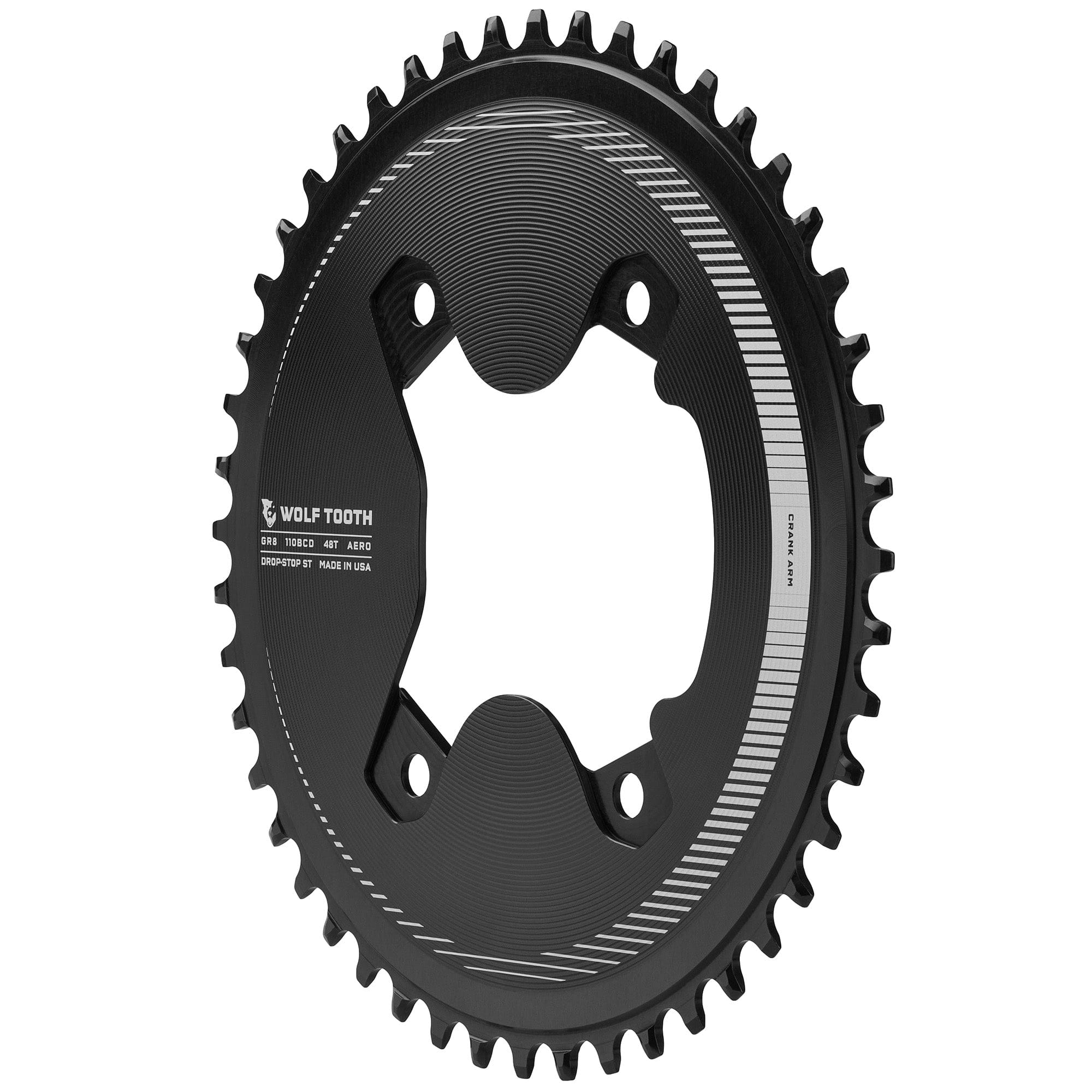 Aero 110 BCD Asymmetric 4-Bolt Chainrings for Shimano GRX 800 Cranks - 0