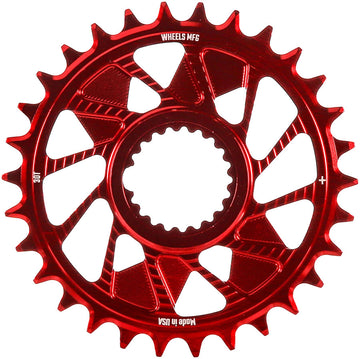 Wheels Manufacturing Direct Mount Chainring - 30t Shimano Direct Mount 1.5mm Inboard Offset HG+ Chain Compatible Red
