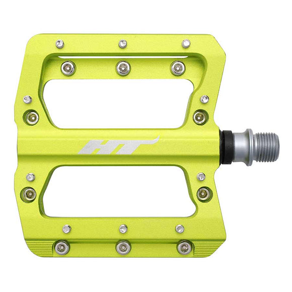 HT Components AN14A Nano Platform Pedals Body: Aluminum Spindle: Cr-Mo 9/16'' Green Pair