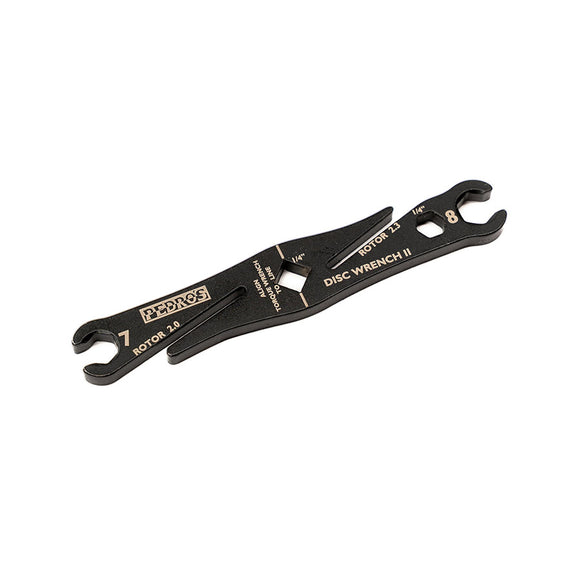 Pedros Disc Wrench II 7 & 8mm flare wrenches plus two rotor truing slots
