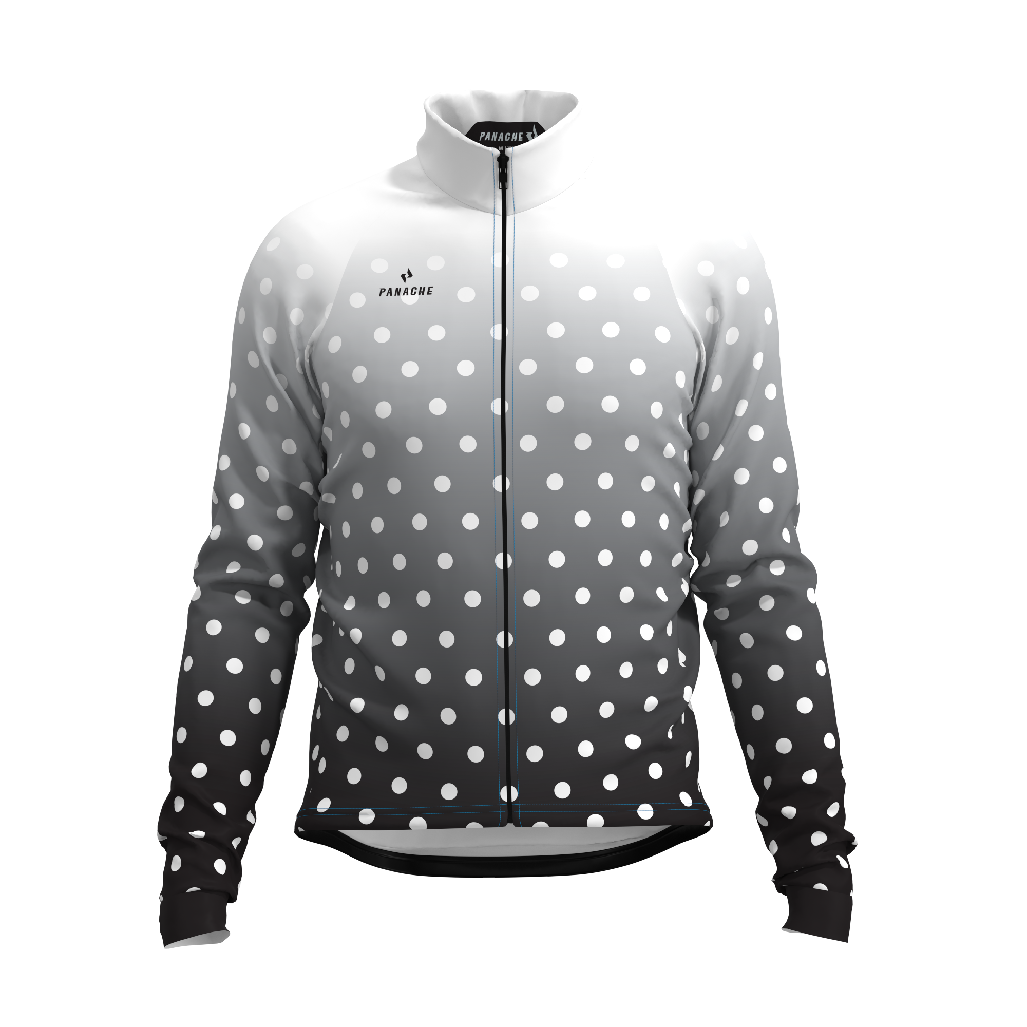 Panache M's and W's Pro Thermal Jacket - Black & White Fade Dots