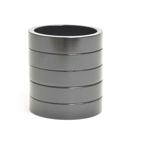 Wheels Manufacturing Aluminum Headset Spacer - 1-1/8" 7.5mm Black 5-pack