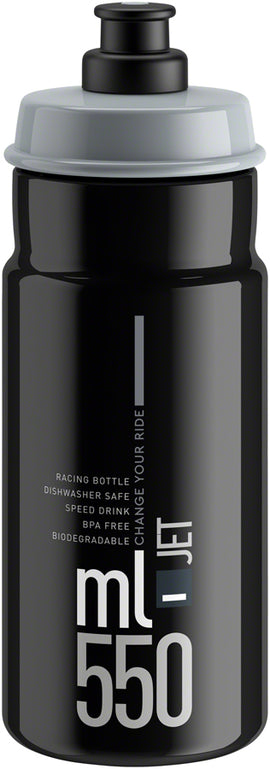 Elite Jet Water Bottle 550ml - Black/Gray