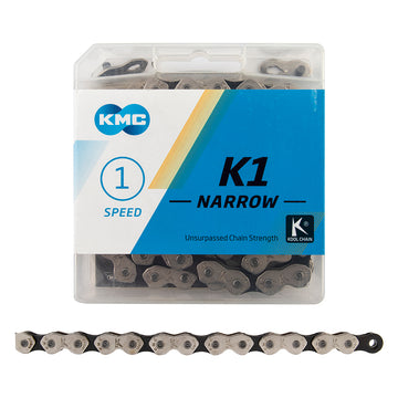 KMC K1 Kool Narrow Chain - Single Speed 3/32" 110 Links Silver/Black