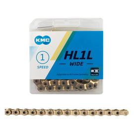 KMC HL1L Chain Speed: 1 9.4mm Links: 100 Gold