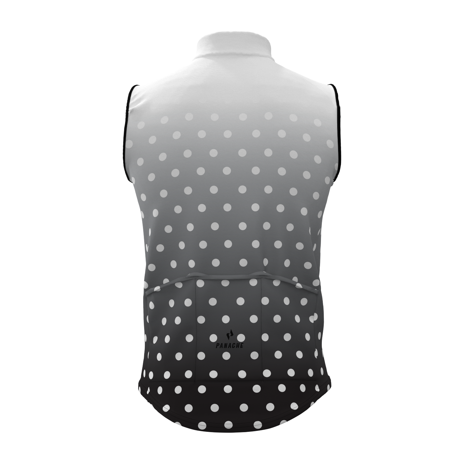 Panache M's and W's Pro Wind Vest - Black & White Fade Dots - 0