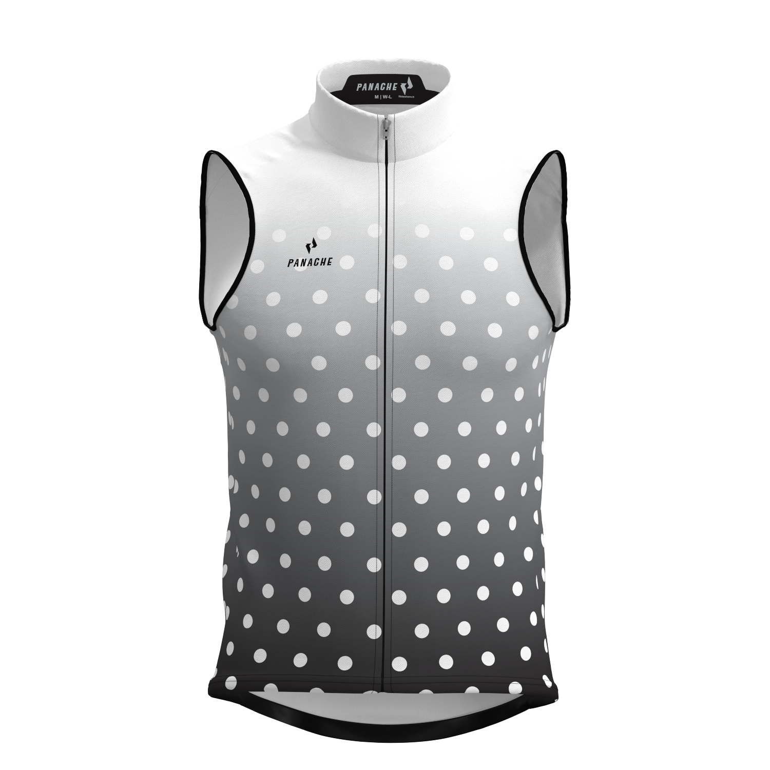 Panache M's and W's Pro Thermal Vest - Black & White Fade Dots