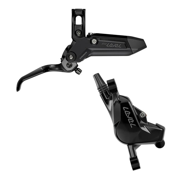 SRAM Level Silver Stealth Disc Brake Lever - Rear Post Mount 2-Piston Aluminum Lever SS Hardware BLK C1
