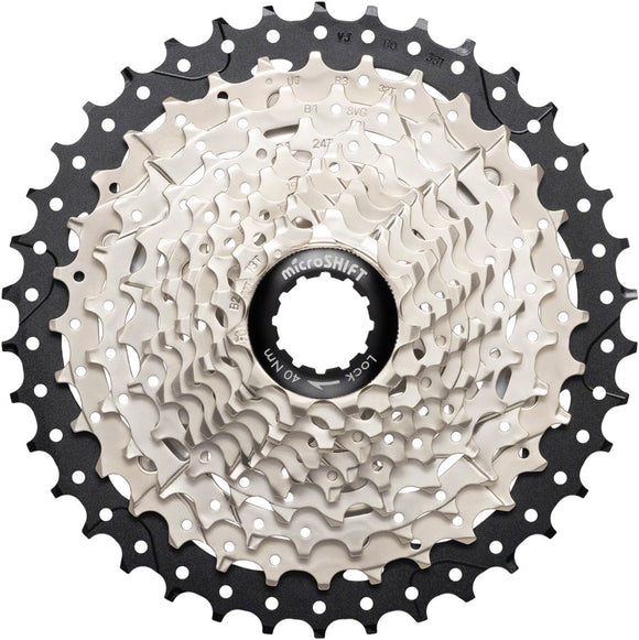 microSHIFT Sword Cassette - 10-Speed 11-38t Alloy Spider Satin Nickel