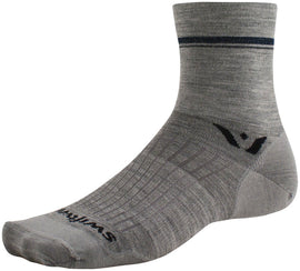 Swiftwick Pursuit Four Ultralight Socks - 4" Retro Stripe Heather Large
