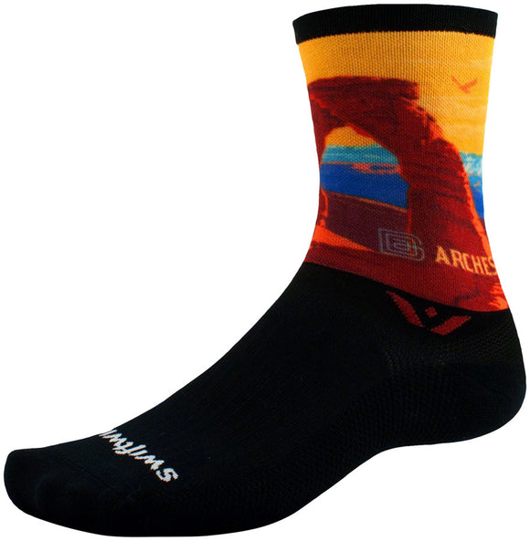 Swiftwick Vision Impression National Park Crew Socks - 6" Arches Medium