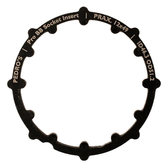 Pedros Pro BB Socket System Insert BB Adapter Tool Black 12-Notch 49mm 6460766 Praxis