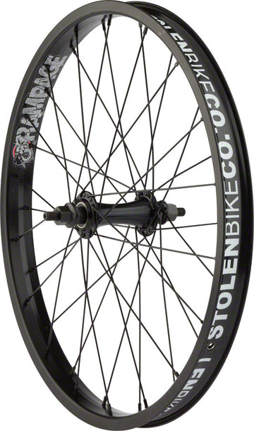 Stolen Rampage Front Wheel - 20" 3/8" x 100mm Rim Brake Black Clincher