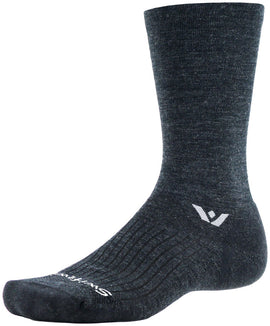 Swiftwick Pursuit Crew Socks - 6" Coal Orange X-Large