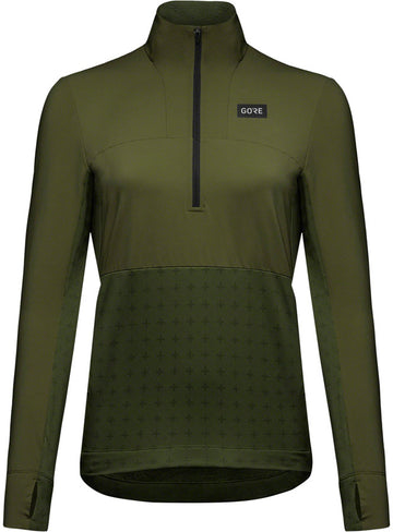Gorewear Trail KPR Hybrid 1/2-Zip Jersey - Utility Green Women's Small