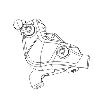 SRAM RED eTap AXS HRD Disc Brake Caliper - Flat Mount 2-Piece Polar Grey D1