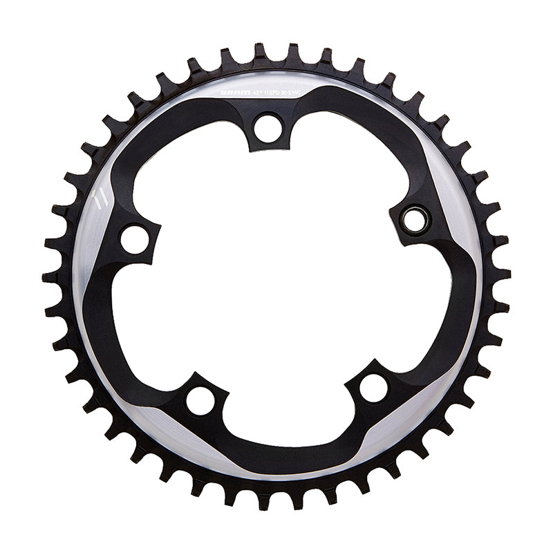 X Sync Chain Rings SRAM X-Sync Chainring 40 Teeth 110mm BCD Polished Grey/Matte Black ...