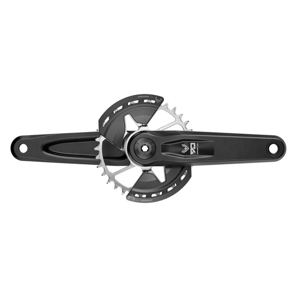 SRAM Eagle 90 T-Type Wide Crankset - 155mm 12-Speed 32t Chainring Direct Mount 2-Guards DUB Spindle Interface BLK/Silver